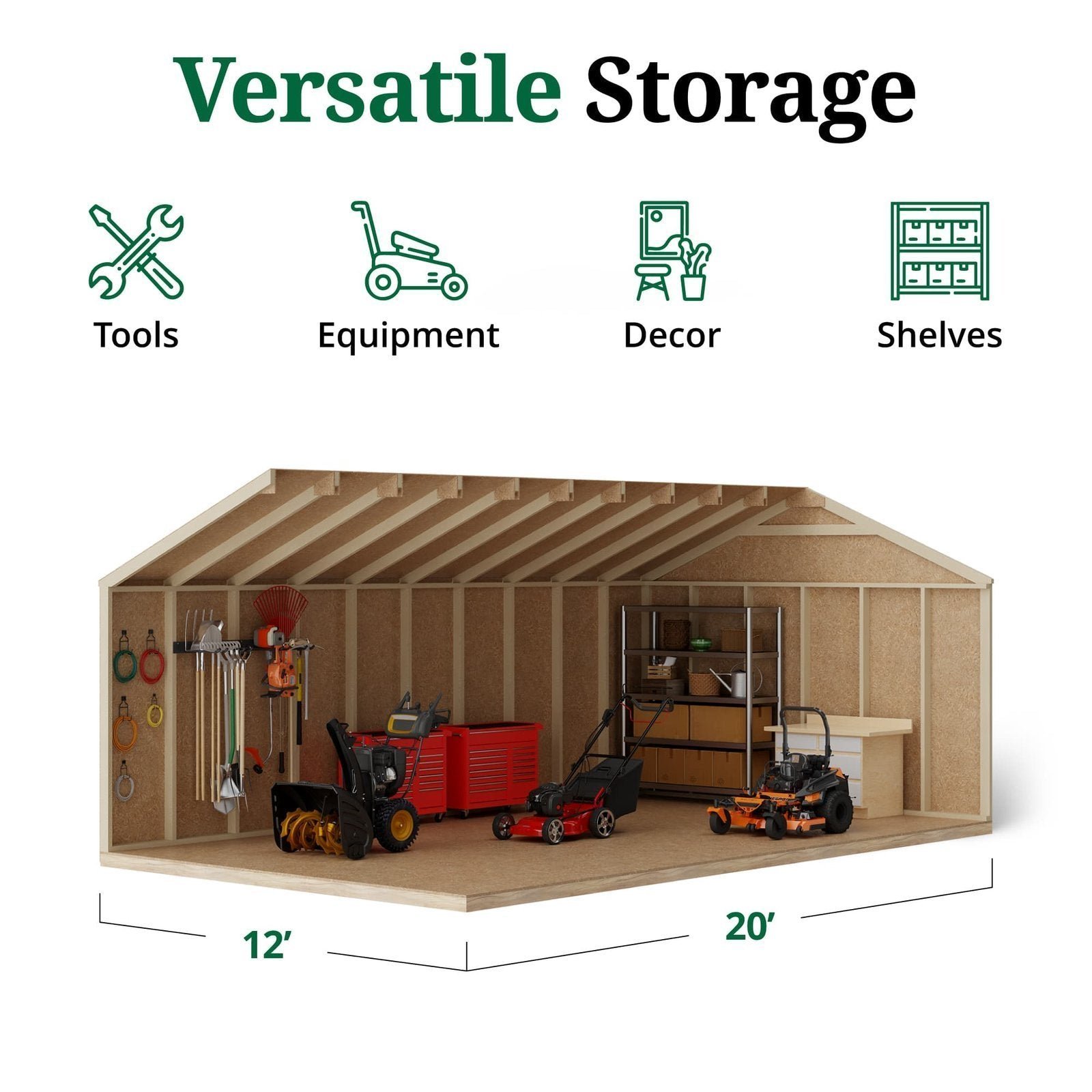Little Cottage Co Value Gable Wood Shed Kit - Image 4