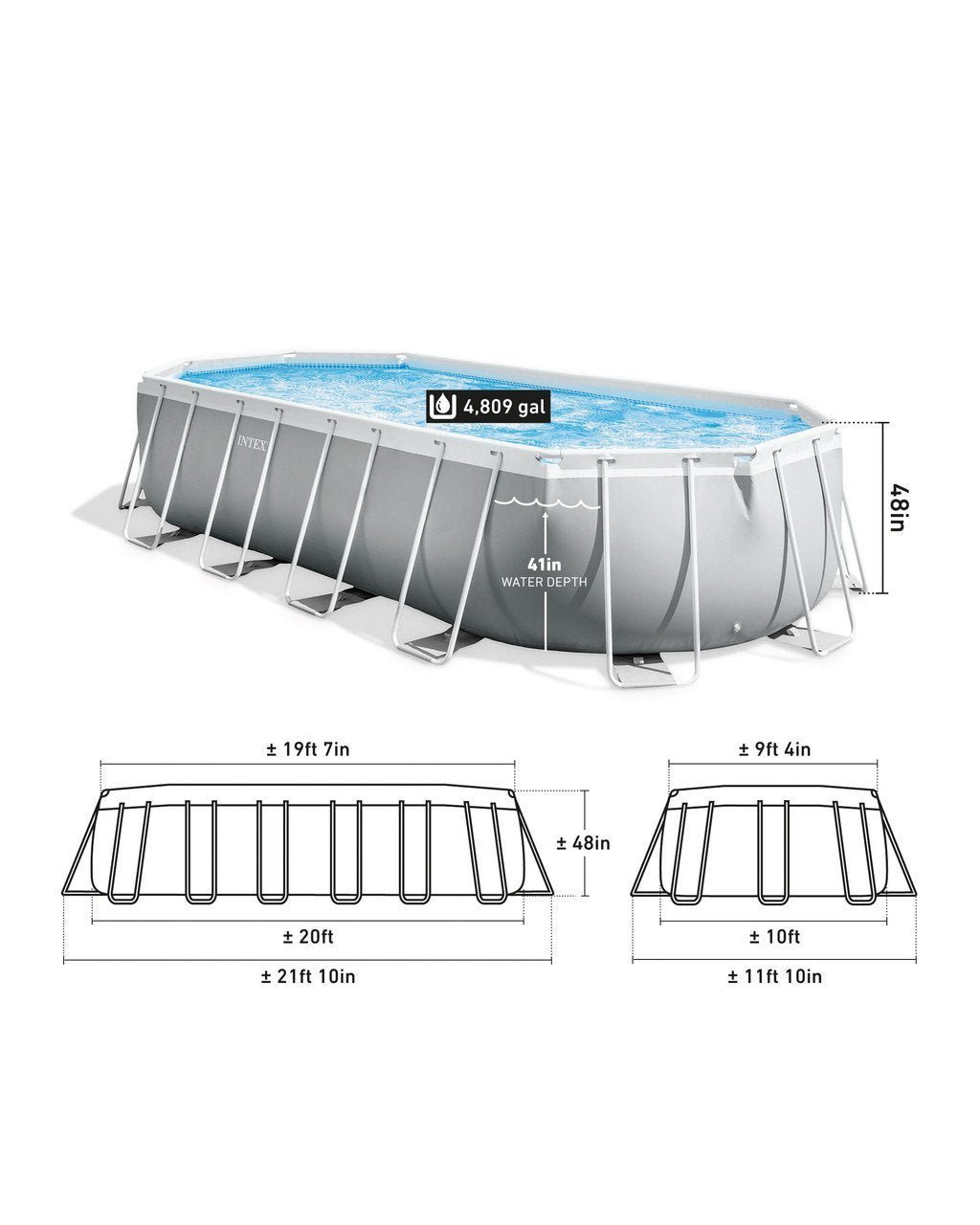 Prism Frame™ 20′ x 10′ x 48″ Oval Above Ground Pool Set - Image 8