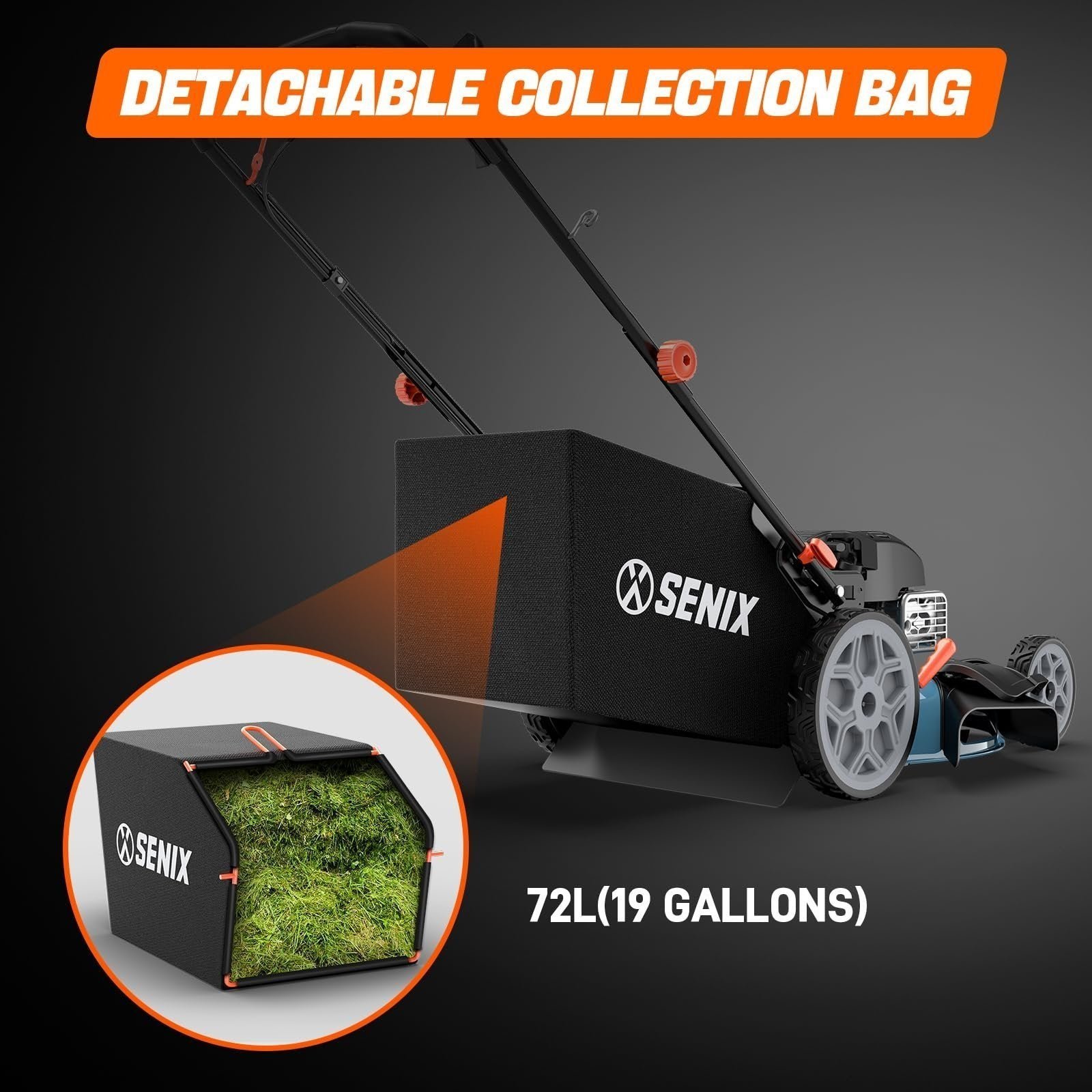 SENIX LSSG-H2 22-Inch Self Propelled Gas Lawn Mower with 163 cc 4-Cycle Engine - Image 5