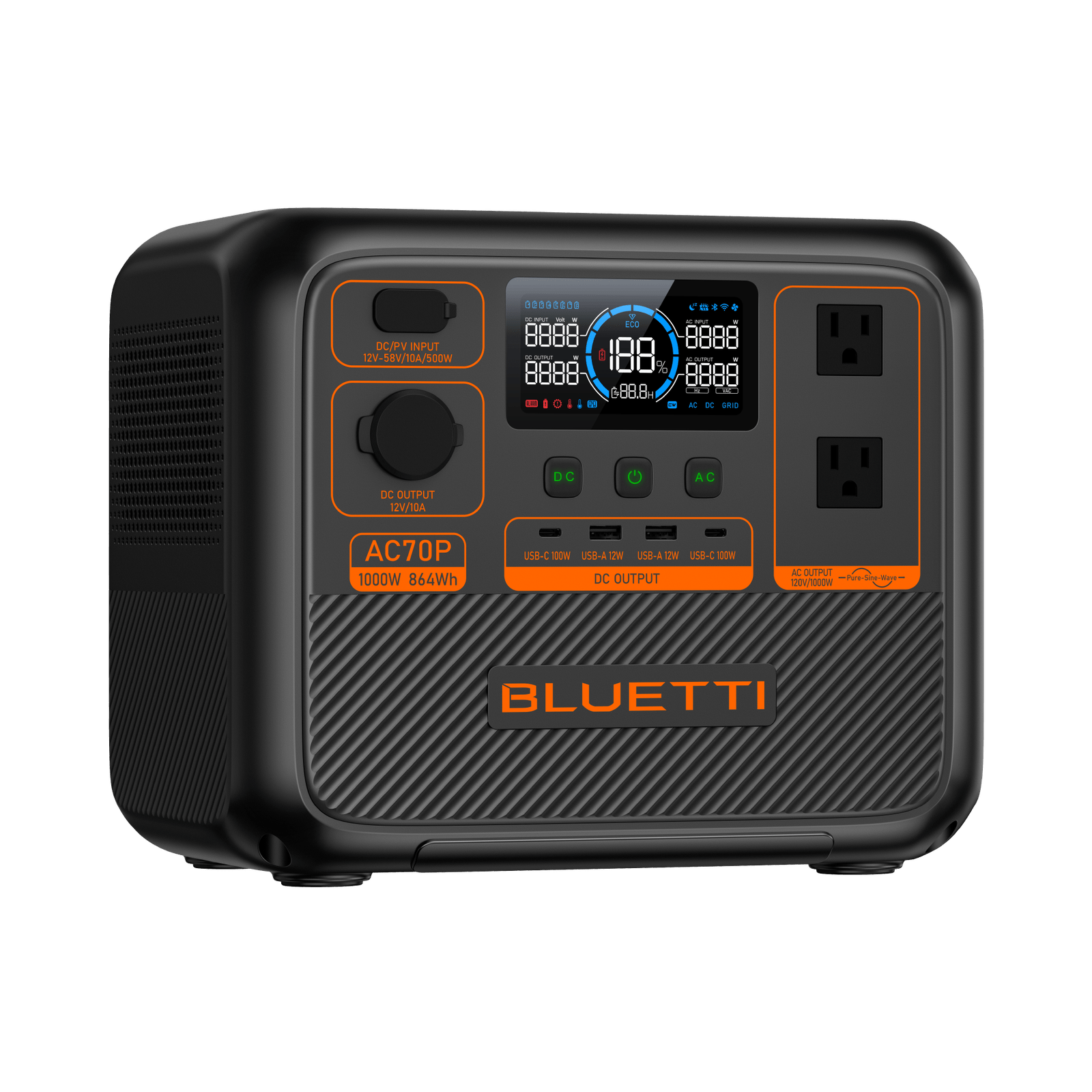 BLUETTI AC70P Portable Power Station | 1000W 864Wh - Image 3