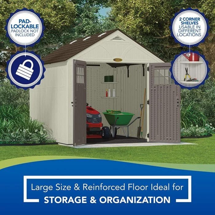 Suncast Tremont 8-ft x 10-ft Resin Outdoor Storage Shed with Skylights and Floor Included - Image 2