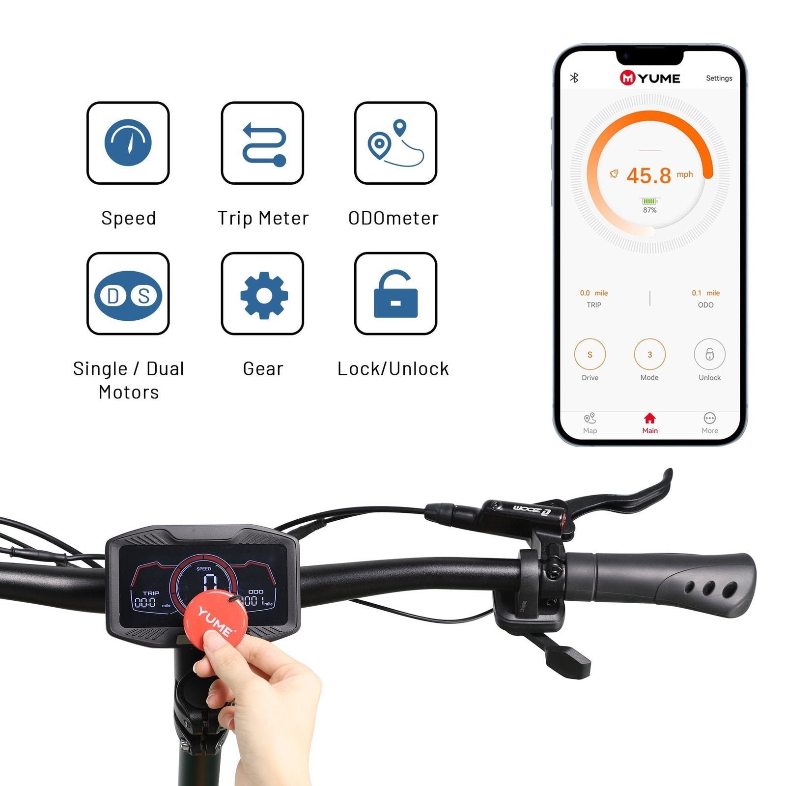 M YUME SCOOTER Y11+ Dual Motors 6000W 50 Miles Long Range and 50 mph Fastest Electric Scooter for Adults - Image 9