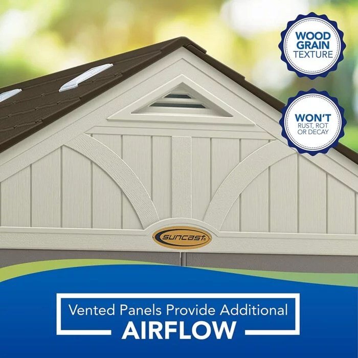 Suncast Tremont 8-ft x 10-ft Resin Outdoor Storage Shed with Skylights and Floor Included - Image 5