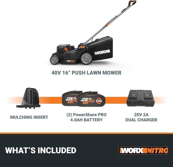 WORX Nitro 40V 16″ Cordless Lawn Mower w/Brushless Motor 2.0 & Intellicut - Image 5