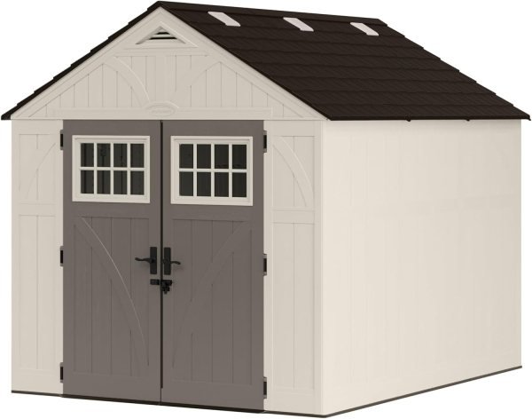Suncast BMS8100 8 ft. x 10 ft. Tremont Resin Outdoor Storage Shed with Skylights - Image 5