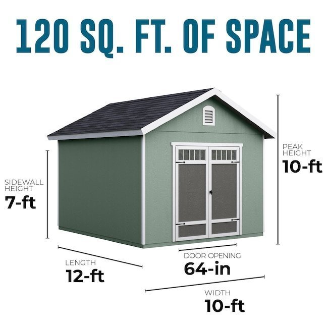 Heartland Asheville 10-ft x 12-ft Gable Style Wood Outdoor Storage Shed - Image 4