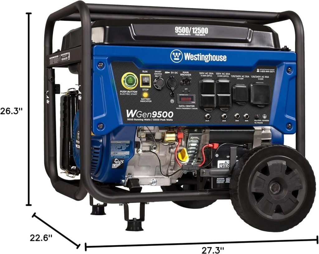 Westinghouse 9500 Peak Watt Home Backup Portable Gas Powered Generator - Image 3