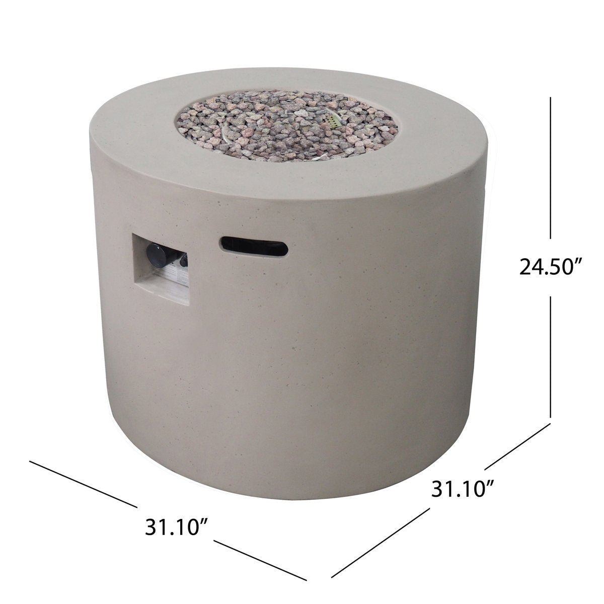Latitude Run Caelan Outdoor Propane Gas Fire Pit Table - Image 3