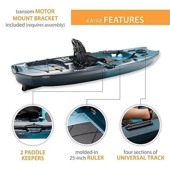 Aurora Fusion Lifetime Manta 10 ft. Sit-On-Top Angler Kayak - Image 5