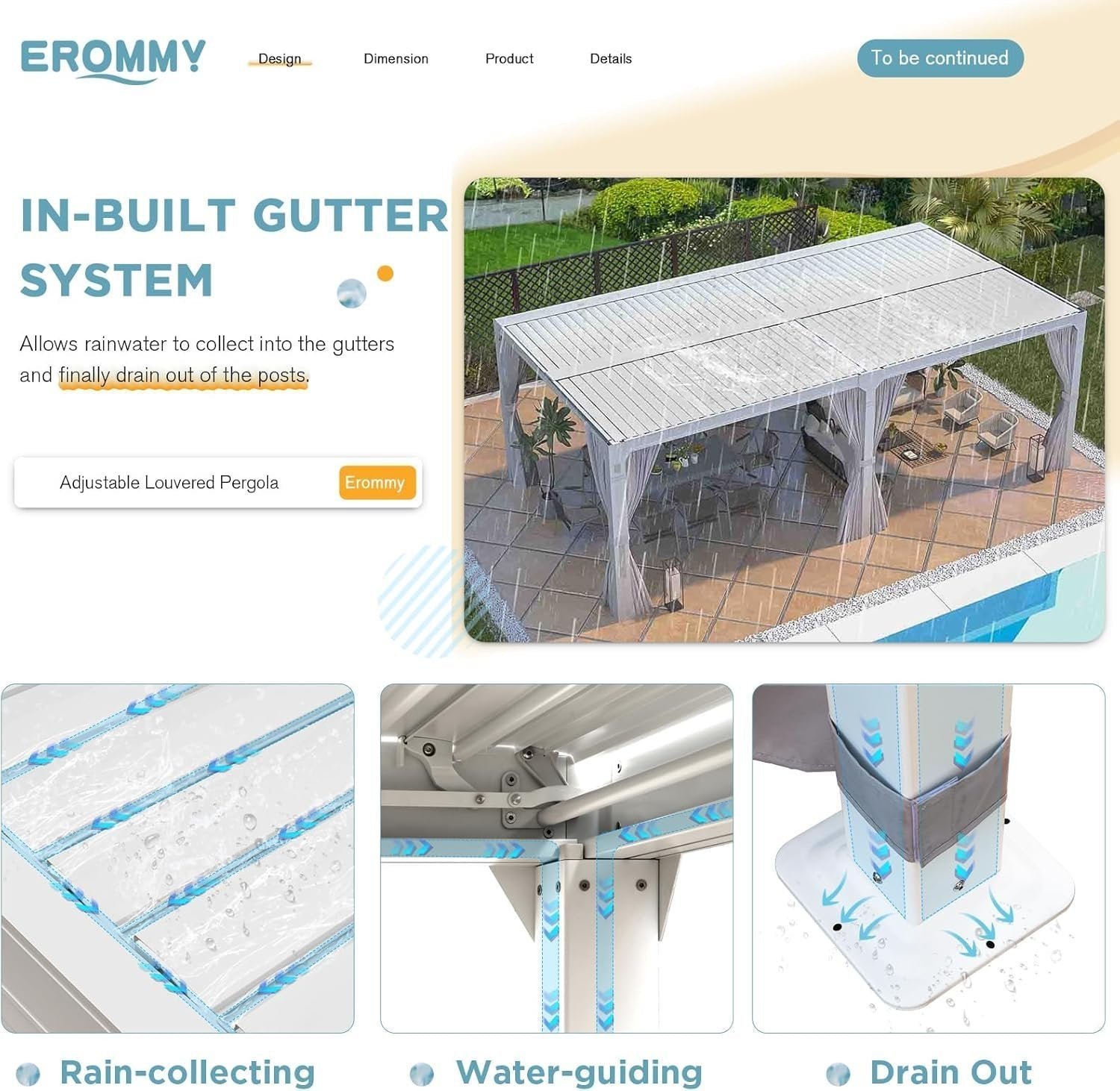 EROMMY 12’x24′ Outdoor Louvered Pergola Gazebo - Image 4