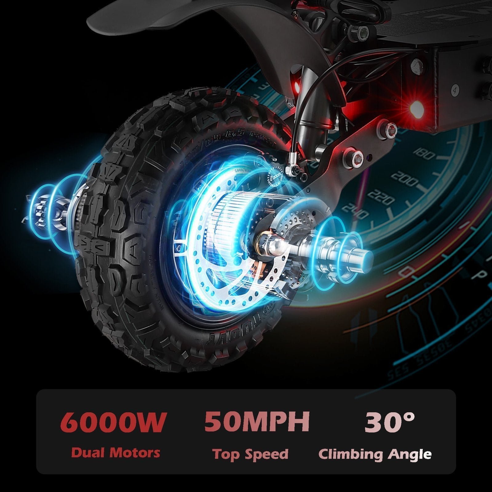 M YUME SCOOTER Y11+ Dual Motors 6000W 50 Miles Long Range and 50 mph Fastest Electric Scooter for Adults - Image 8