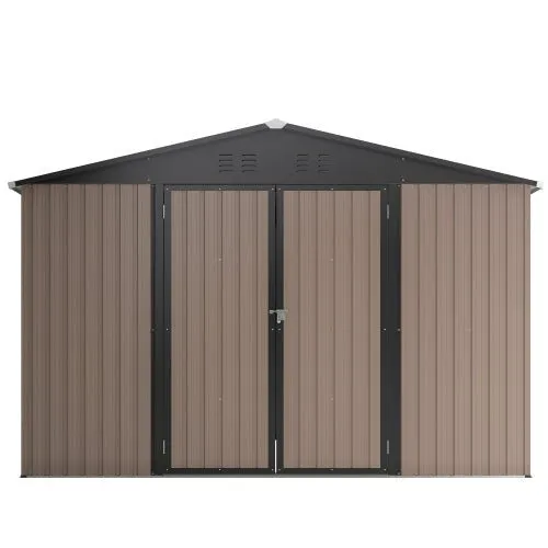 10′ X 10′ Metal Storage Shed For Ourdoor, Steel Yard Shed With Design Of Lockable Doors - Image 5