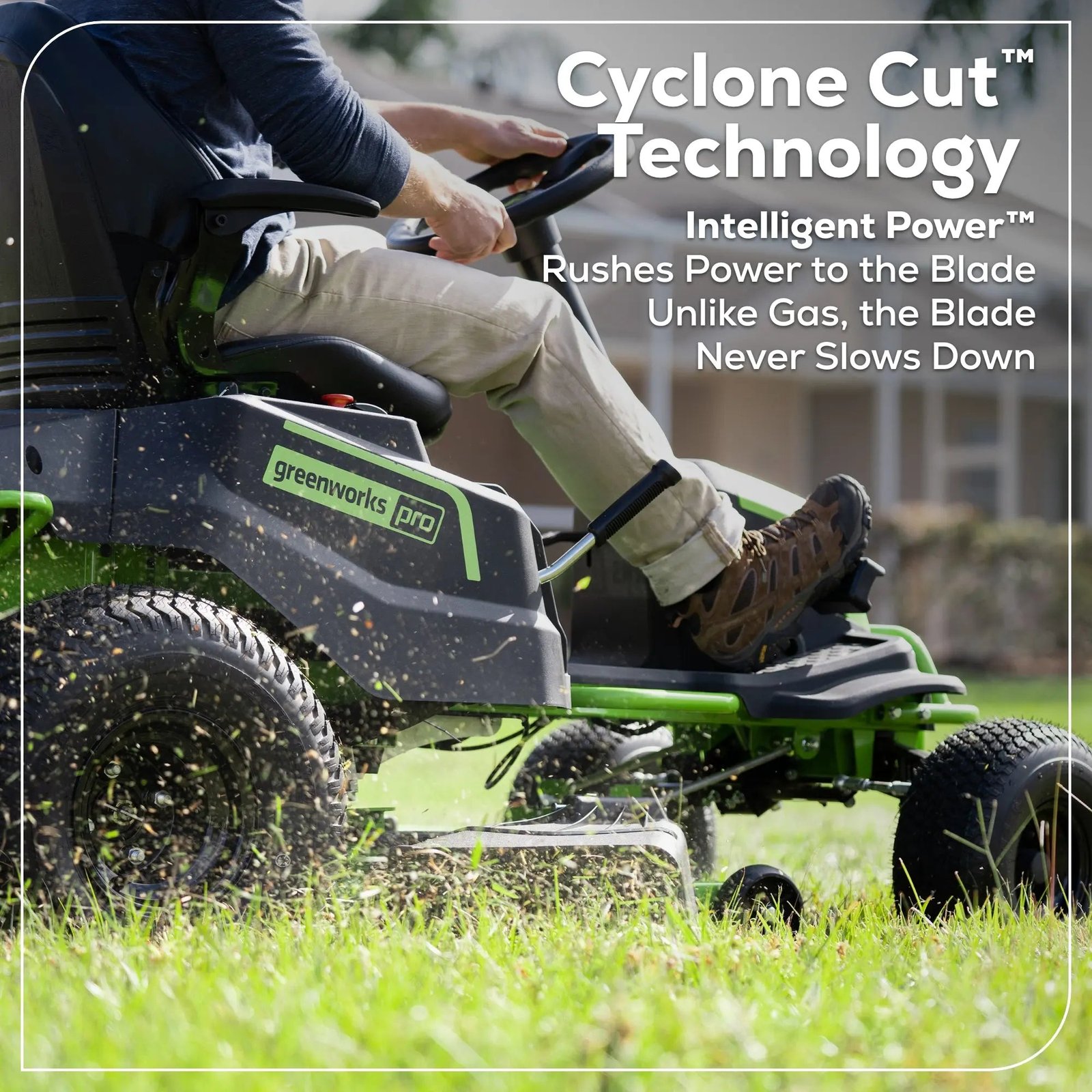 Greenworks 60V 42″ Cordless Battery CrossoverT Riding Lawn Mower - Image 2