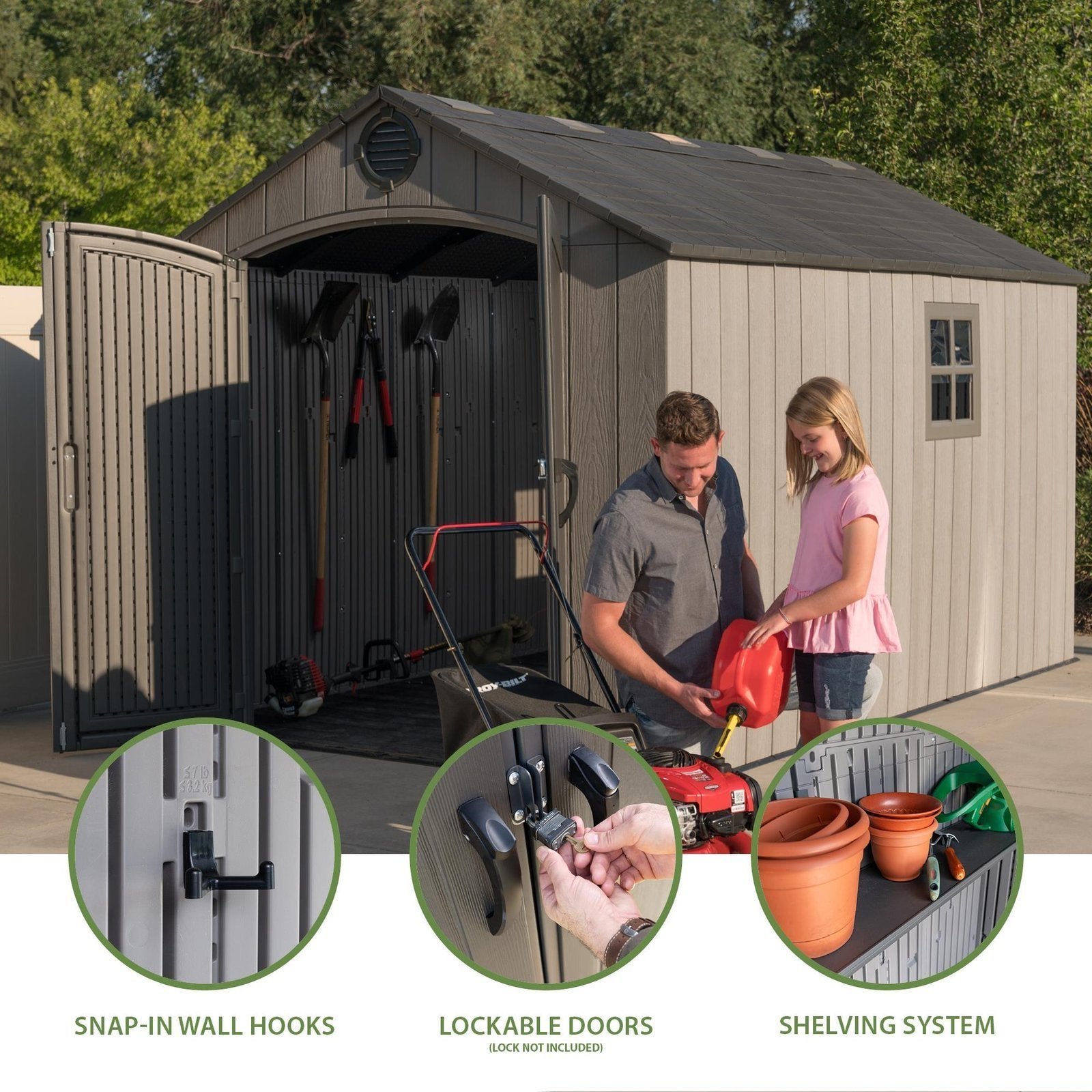 Lifetime 8 Ft. X 12.5 Ft. Outdoor Storage Shed – 60305 - Image 9