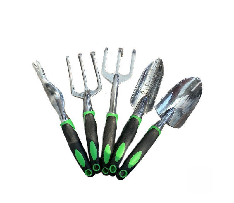 Garden Supplies 9-piece Aluminum Alloy Set, Silicone Two-color Handle Shovel Gardening Tools - Image 4