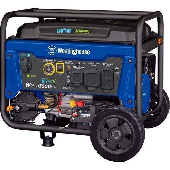 Westinghouse 4650 Peak Watt Dual Fuel Portable Generator, Remote Electric Start, RV Ready Outlet - Image 5
