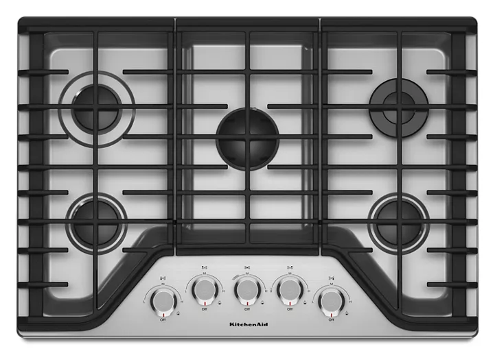 KitchenAid 30″ 5-Burner Gas Cooktop KCGS350ESS - Image 2