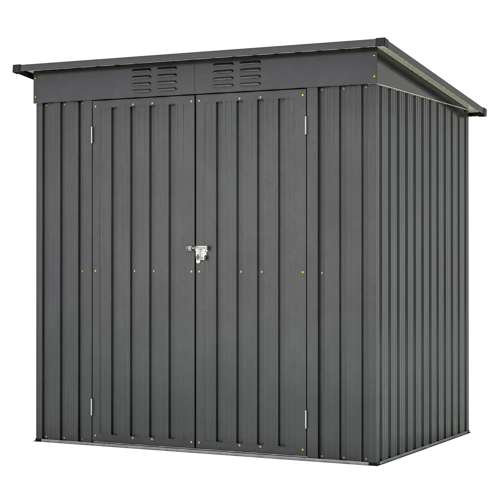 6 X 4 Ft Outdoor Storage Shed, All Weather Tool Shed For Garden, Backyard, Lawn, Black - Image 8
