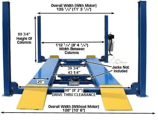 Atlas 412 12,000 lbs Commercial 4 Post Lift - Image 4