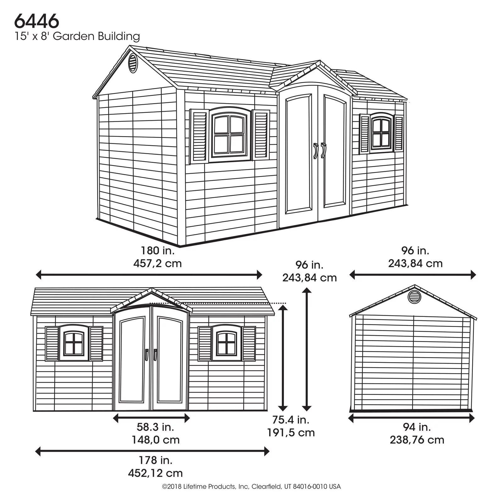 Heartland Coronado 12-ft x 8-ft Gable Engineered Wood Storage Shed with Floor Included - Image 3